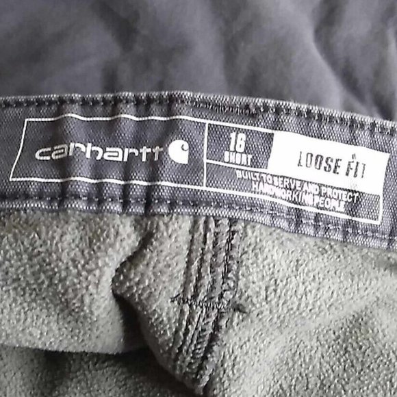 Carhartt Pants Women Size 16S Short Gray Fleece Lined Loose FIT EUC - Picture 4 of 4